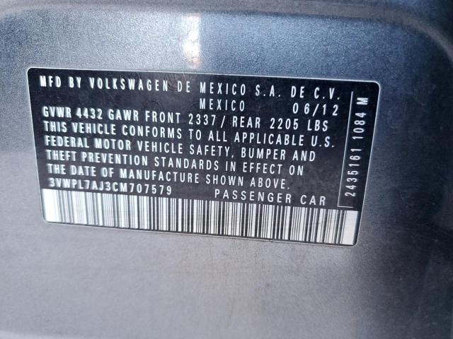 Photo 10 from auction – 2012 VOLKSWAGEN JETTA TDI with VIN 3VWPL7AJ3CM707579