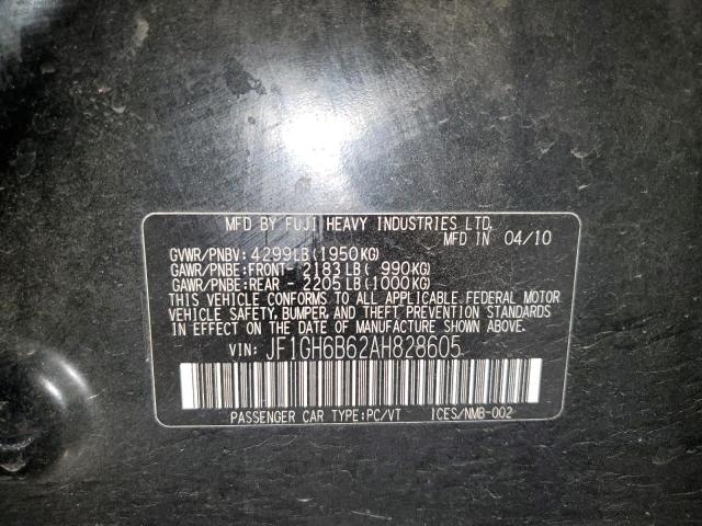 Photo 10 from auction – 2010 SUBARU IMPREZA 2. with VIN JF1GH6B62AH828605