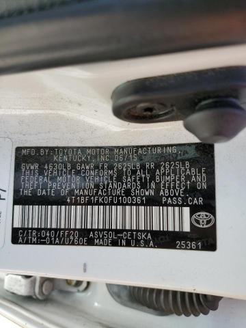 Photo 10 from auction – 2015 TOYOTA CAMRY LE with VIN 4T1BF1FK0FU100361