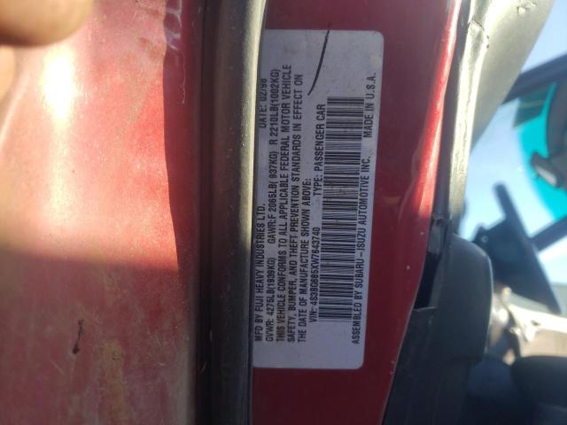 Photo 10 from auction – 1998 SUBARU LEGACY 30T with VIN 4S3BG685XW7643740