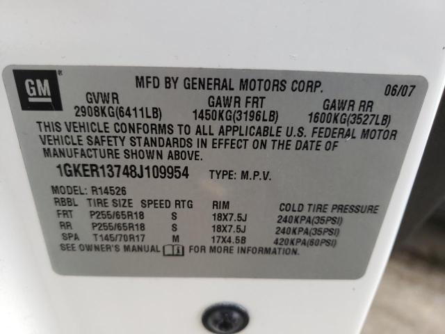 Photo 10 from auction – 2008 GMC ACADIA SLE with VIN 1GKER13748J109954