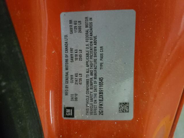 Photo 10 from auction – 2011 CHEVROLET CAMARO 2SS with VIN 2G1FK1EJXB9116545