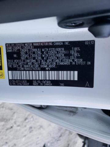 Photo 10 from auction – 2012 LEXUS RX 350 with VIN 2T2BK1BA4CC143540