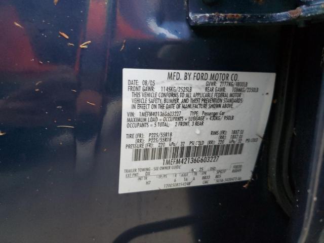 Photo 10 from auction – 2006 MERCURY MONTEGO PR with VIN 1MEFM42136G603227
