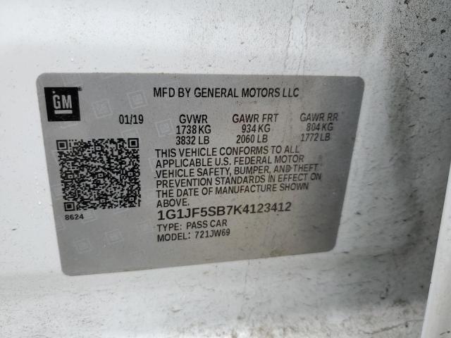 Photo 10 from auction – 2019 CHEVROLET SONIC PREM with VIN 1G1JF5SB7K4123412
