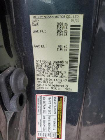 Photo 10 from auction – 2010 NISSAN ALTIMA SR with VIN 1N4BL2EP5AC141847