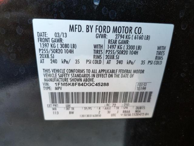 Photo 10 from auction – 2013 FORD EXPLORER L with VIN 1FM5K8F84DGC45288