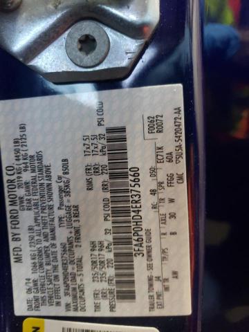 Photo 10 from auction – 2014 FORD FUSION SE with VIN 3FA6P0HD4ER375660