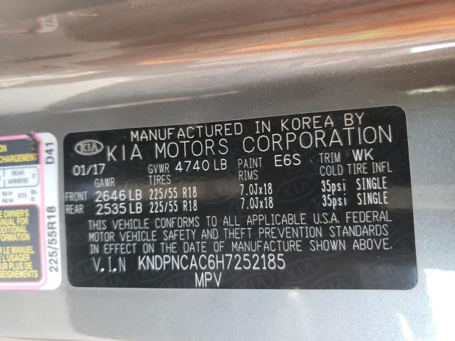 Photo 10 from auction – 2017 KIA SPORTAGE E with VIN KNDPNCAC6H7252185