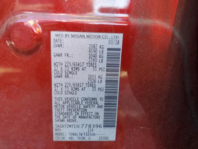Photo 10 from auction – 2018 NISSAN ROGUE S with VIN 5N1AT2MT5JC778396