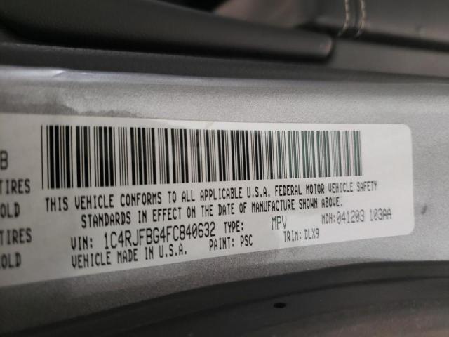 Photo 10 from auction – 2015 JEEP GRAND CHER with VIN 1C4RJFBG4FC840632