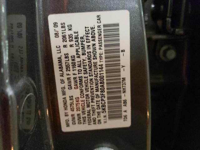 Photo 10 from auction – 2010 HONDA ACCORD EXL with VIN 5KBCP3F80AB001144