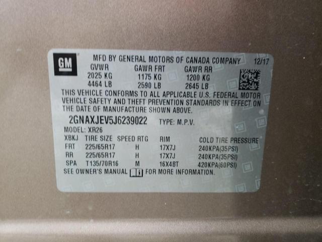 Photo 10 from auction – 2018 CHEVROLET EQUINOX LT with VIN 2GNAXJEV5J6239022