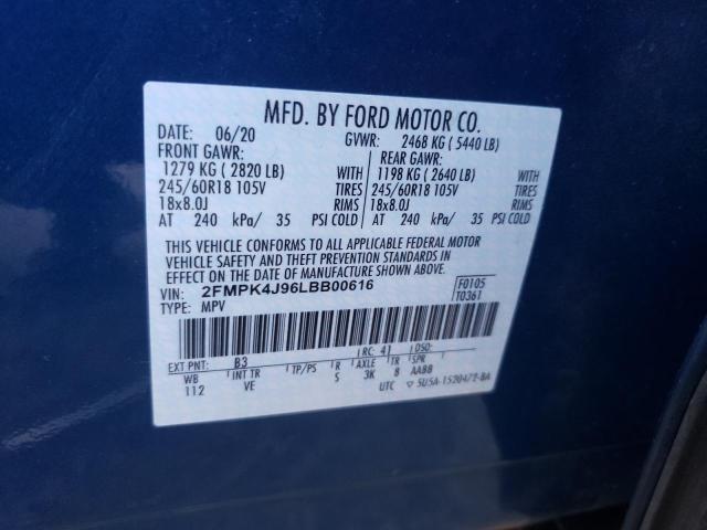 Photo 10 from auction – 2020 FORD EDGE SEL with VIN 2FMPK4J96LBB00616