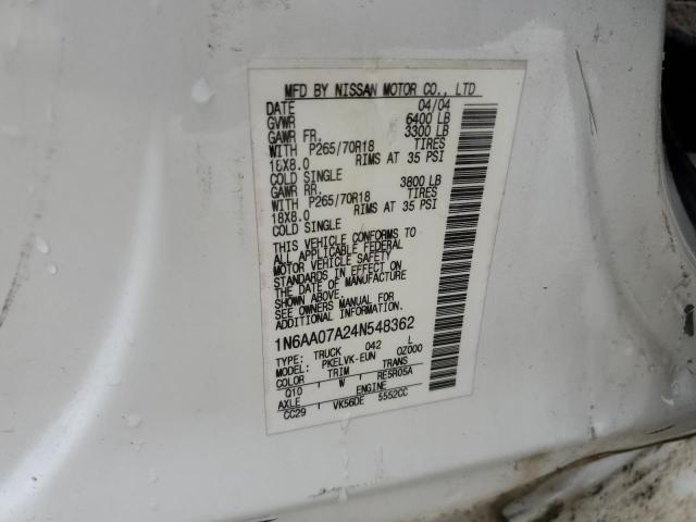 Photo 10 from auction – 2004 NISSAN TITAN XE with VIN 1N6AA07A24N548362