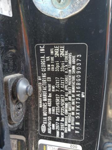 Photo 10 from auction – 2011 KIA SORENTO BA with VIN 5XYKT3A16BG090373