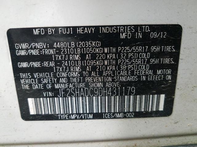 Photo 10 from auction – 2013 SUBARU FORESTER 2 with VIN JF2SHADC9DH431179