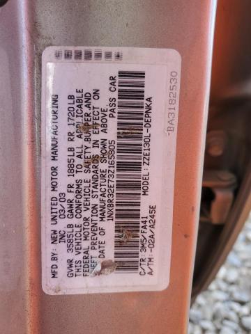 Photo 10 from auction – 2003 TOYOTA COROLLA CE with VIN 1NXBR32E73Z165805
