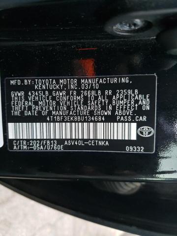 Photo 10 from auction – 2011 TOYOTA CAMRY BASE with VIN 4T1BF3EK8BU134684