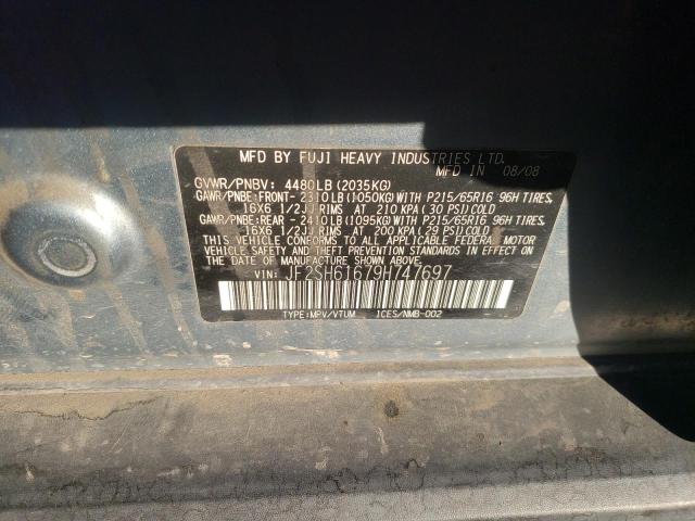 Photo 10 from auction – 2009 SUBARU FORESTER 2 with VIN JF2SH61679H747697