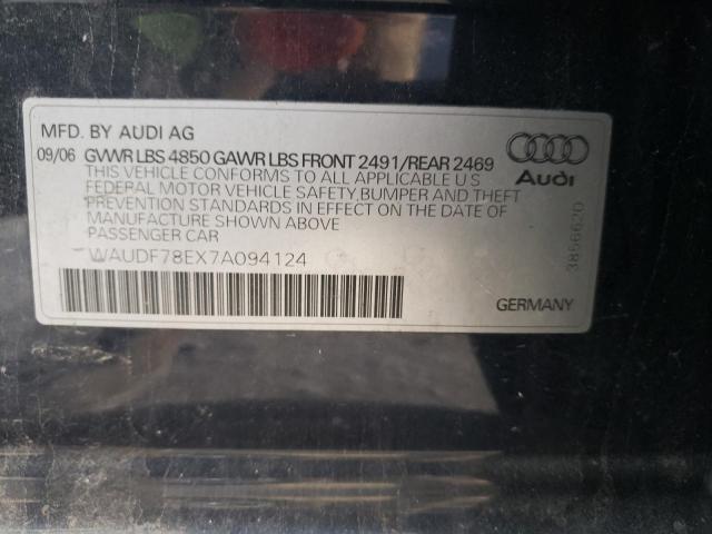 Photo 10 from auction – 2007 AUDI A4 2.0T QU with VIN WAUDF78EX7A094124