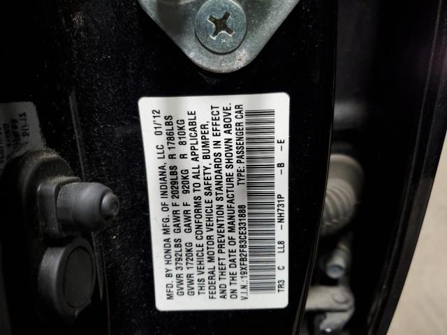 Photo 10 from auction – 2012 HONDA CIVIC EX with VIN 19XFB2F83CE331888