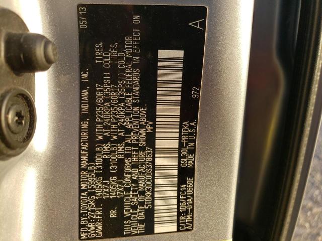 Photo 10 from auction – 2013 TOYOTA SIENNA LE with VIN 5TDKK3DC0DS378637