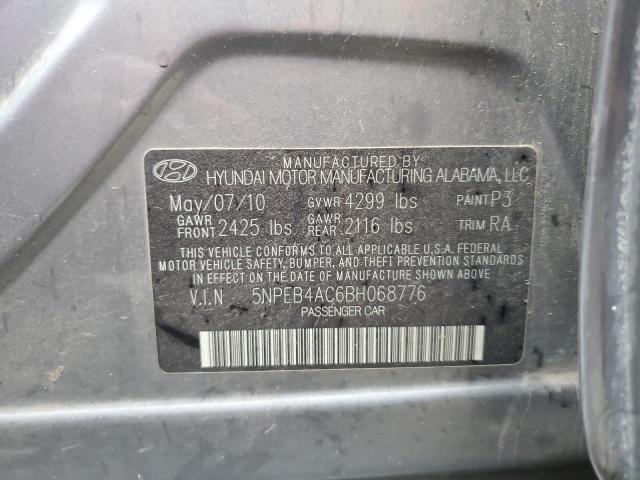 Photo 10 from auction – 2011 HYUNDAI SONATA GLS with VIN 5NPEB4AC6BH068776