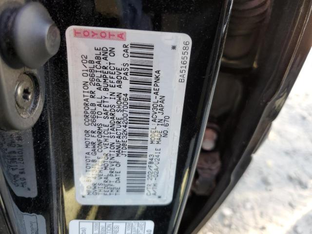 Photo 10 from auction – 2002 TOYOTA CAMRY with VIN JTDBE32K420070064