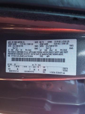 Photo 10 from auction – 2014 FORD ESCAPE TIT with VIN 1FMCU0J94EUA79389