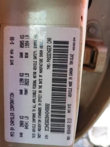 Photo 10 from auction – 1999 CHRYSLER 300M with VIN 2C3HE66G9XH245692