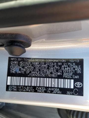 Photo 10 from auction – 2014 TOYOTA PRIUS with VIN JTDKN3DU5E1747801