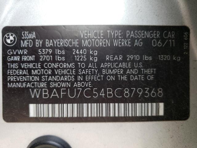 Photo 10 from auction – 2011 BMW 535 XI with VIN WBAFU7C54BC879368