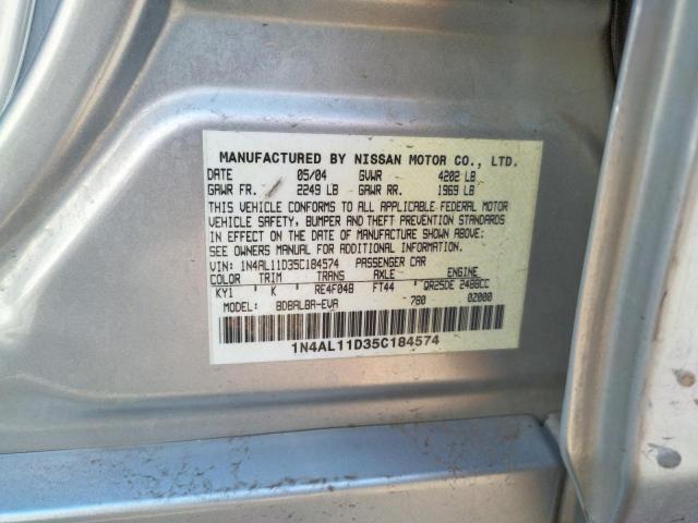Photo 10 from auction – 2005 NISSAN ALTIMA S with VIN 1N4AL11D35C184574