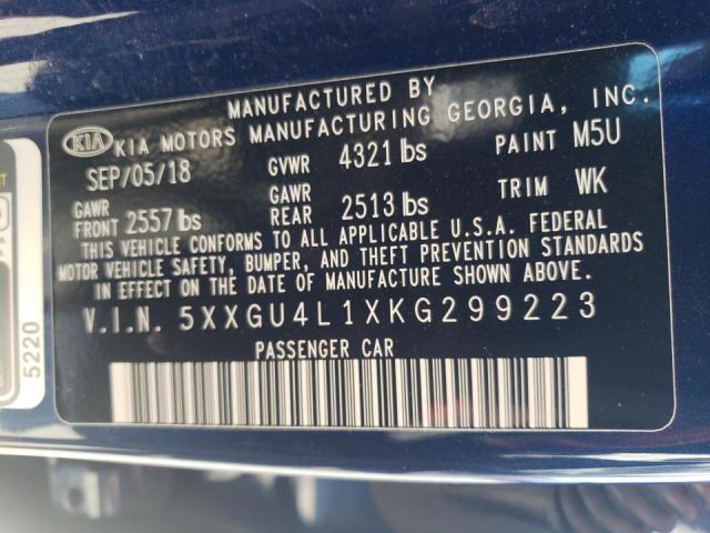 Photo 10 from auction – 2019 KIA OPTIMA EX with VIN 5XXGU4L1XKG299223