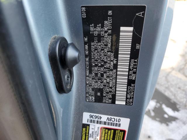 Photo 10 from auction – 2008 TOYOTA SIENNA CE with VIN 5TDZK23C88S189296