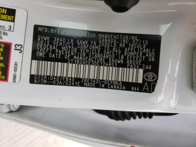 Photo 10 from auction – 2013 TOYOTA COROLLA BA with VIN 2T1BU4EE3DC124851