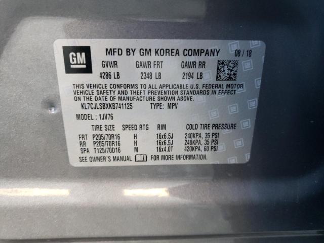 Photo 10 from auction – 2019 CHEVROLET TRAX 1LT with VIN KL7CJLSBXKB741125
