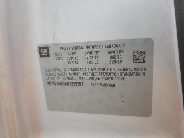 Photo 10 from auction – 2013 CHEVROLET IMPALA LT with VIN 2G1WG5E35D1235261