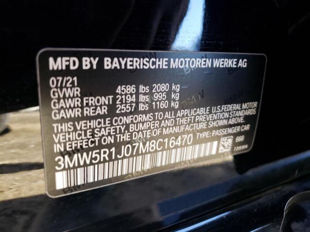 Photo 10 from auction – 2021 BMW 330I with VIN 3MW5R1J07M8C16470