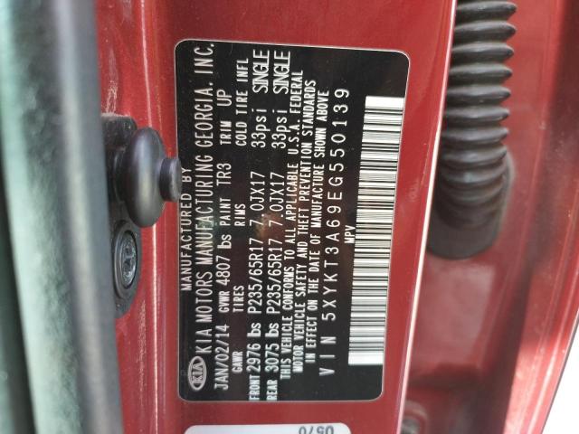 Photo 10 from auction – 2014 KIA SORENTO LX with VIN 5XYKT3A69EG550139