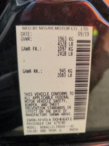 Photo 10 from auction – 2020 NISSAN ALTIMA PLA with VIN 1N4BL4FV0LN304601
