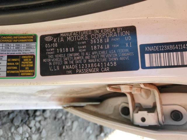 Photo 10 from auction – 2008 KIA RIO BASE with VIN KNADE123X86411458