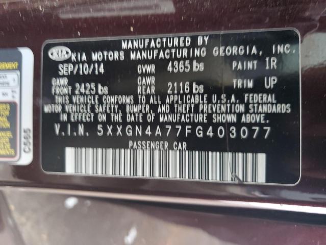 Photo 10 from auction – 2015 KIA OPTIMA EX with VIN 5XXGN4A77FG403077