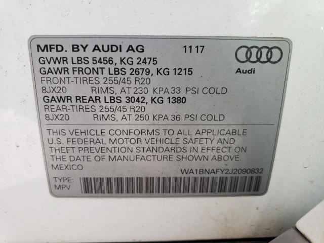 Photo 10 from auction – 2018 AUDI Q5 PREMIUM with VIN WA1BNAFY2J2090832