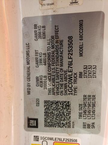 Photo 10 from auction – 2020 CHEVROLET SILVERADO with VIN 1GC0WLE76LF253508