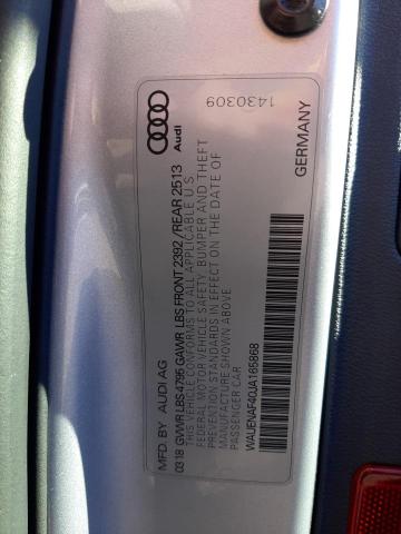 Photo 10 from auction – 2018 AUDI A4 PREMIUM with VIN WAUENAF40JA165868