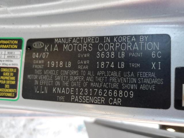 Photo 10 from auction – 2007 KIA RIO BASE with VIN KNADE123176266809