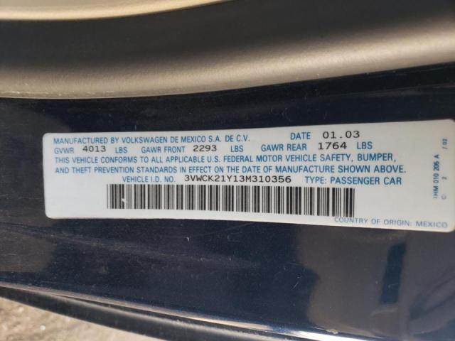 Photo 10 from auction – 2003 VOLKSWAGEN NEW BEETLE with VIN 3VWCK21Y13M310356