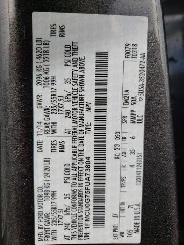 Photo 10 from auction – 2015 FORD ESCAPE SE with VIN 1FMCU0G75FUA73804